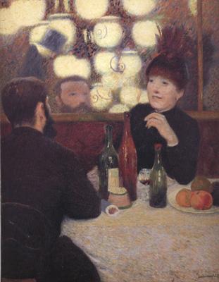 Federico zandomeneghi At the Cafe de la Nouvelle Athenes